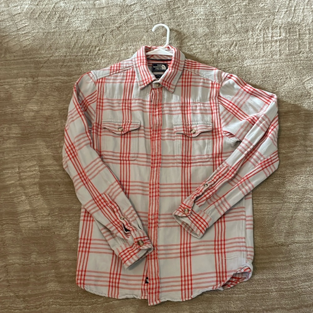 Men’s Northface plaid long sleeve flannel shirt
